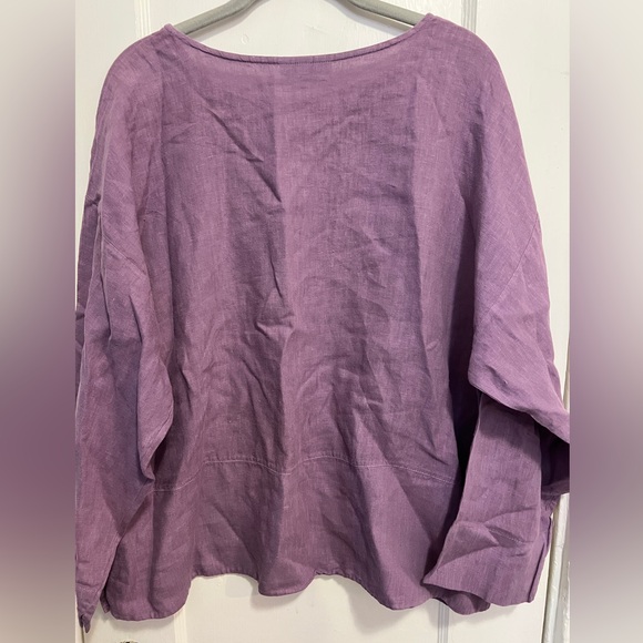 BRYN WALKER Light Linen Artist Top Blouse Light Purple - Picture 6 of 10